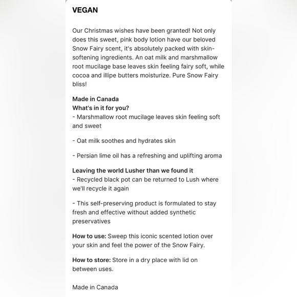 Price is Firm LUSH 🩷 Snow Fairy Body Lotion CONDITIONER 7.9oz BB 01.26,2026 - Picture 10 of 10